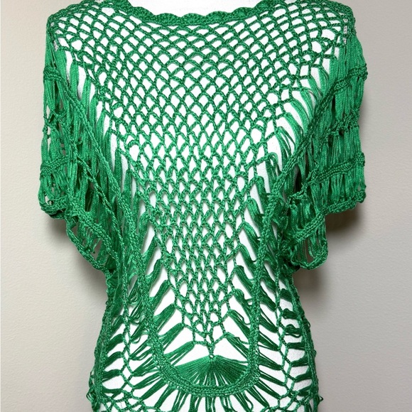 POL Green Bohemian Crochet Top Women Size Small - Picture 3 of 5